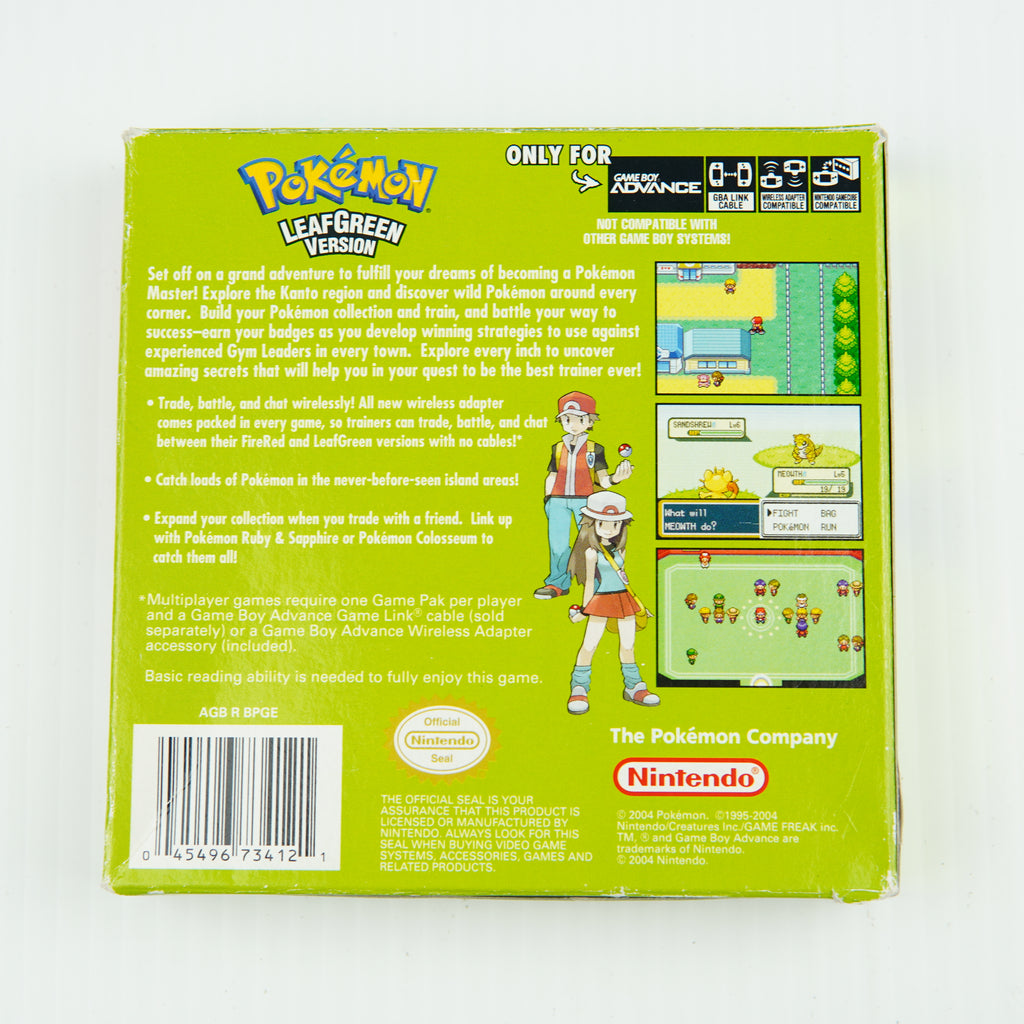 Pokemon Leaf Green - Complete in Box - Excellent Condition